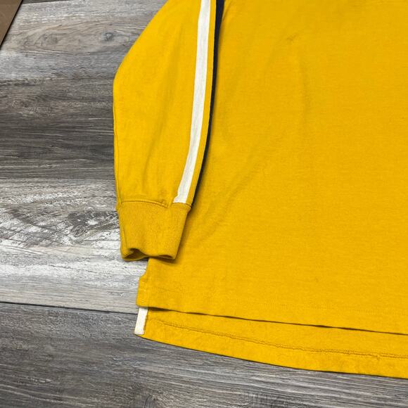 Vintage 90s Y2K American Eagle #7 Yellow Mens Large Long Sleeve Rugby Polo Shirt - Picture 11 of 11